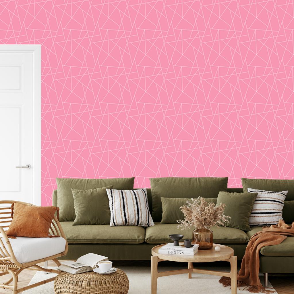 Wallpaper Geometric pattern powder pink, subtle detail 50x1000