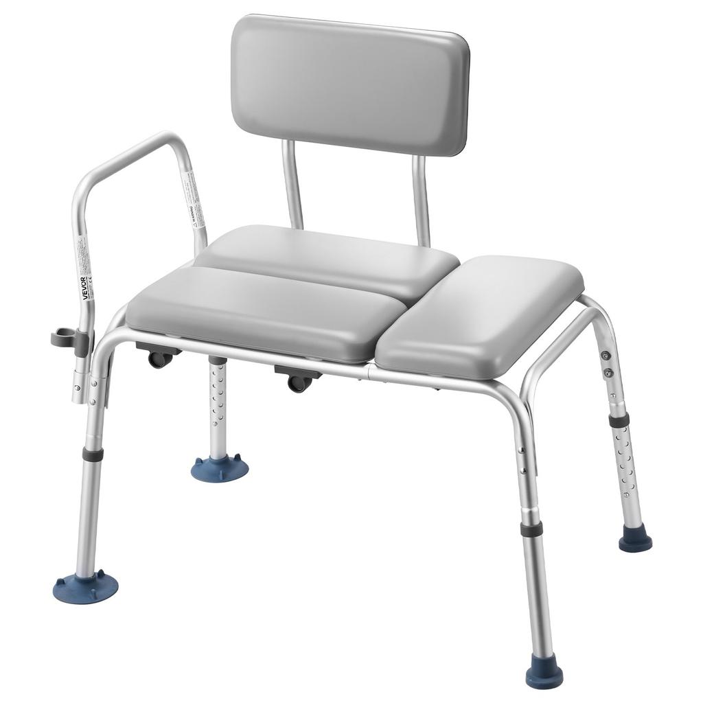 VEVOR Tub Transfer Bench for Bathtub, 227 kg Weight Capacity Heavy Duty Shower Chair with Arm and Backrest