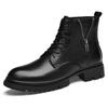 Модные зимние ботинки, мужские ботинки «Челси», высококачественные деловые ботинки из натуральной кожи, плюс бархатная толстая подошва, кожаные повседневные меховые ботильоны