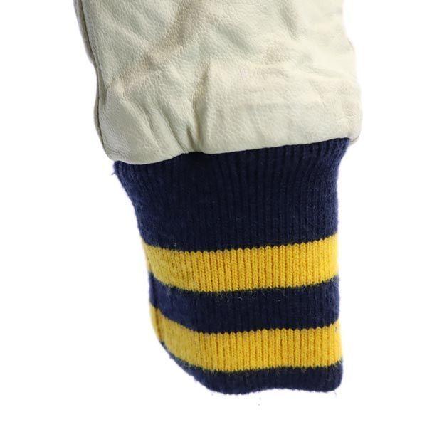 Xlarge Шерстяная смесь Стажан С Темно-синий Кожаные рукава из овчины Мужской Б/У