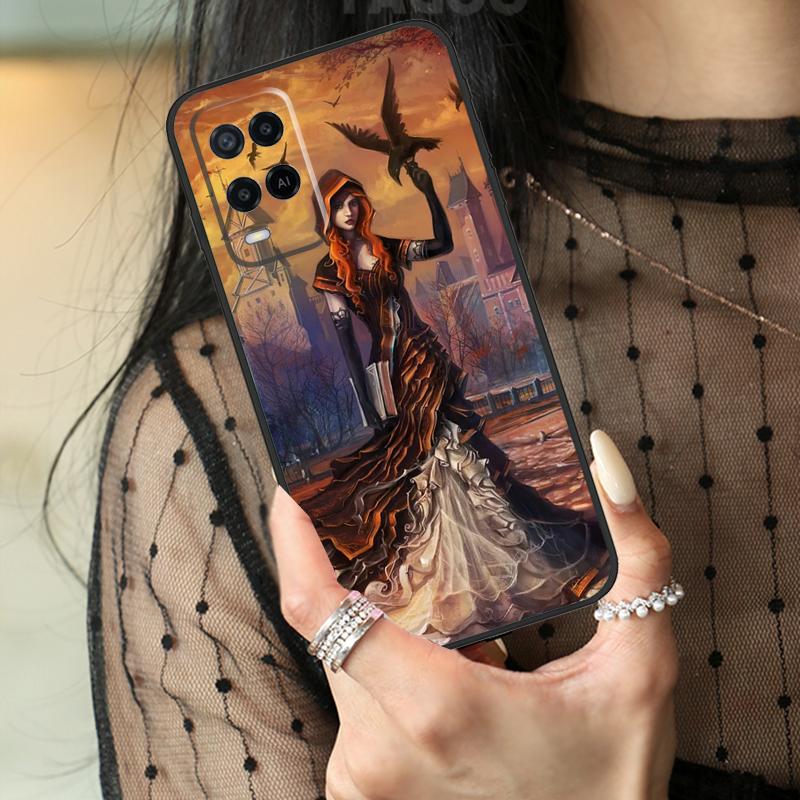 Чехол-ужастик Лунная Ведьма на Хэллоуин Для Oppo A5 Pro A15 A17 A57 A77 A18 A38 A58 A78 A98 A94 A74 A54 A40 A60 A80 A96 A76 A16