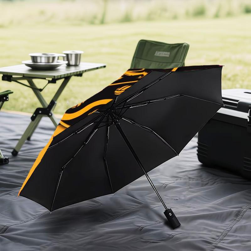 1PC Football Crest Printed Umbrella Folding umbrella, automatic umbrella 8-Frame for Travel, camping Fan gifts Christmas Gifts
