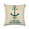 Anchor Series Cushion Cover Sea Style Ship Anchor Cotton Linen Pillow Case Boat Decorative Pillowcase Funda De Almohada Zt126