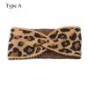 New Hair Styling Winter Warm Bowknot Turban Leopard Headwear Crochet Head Wrap Knitted Headband
