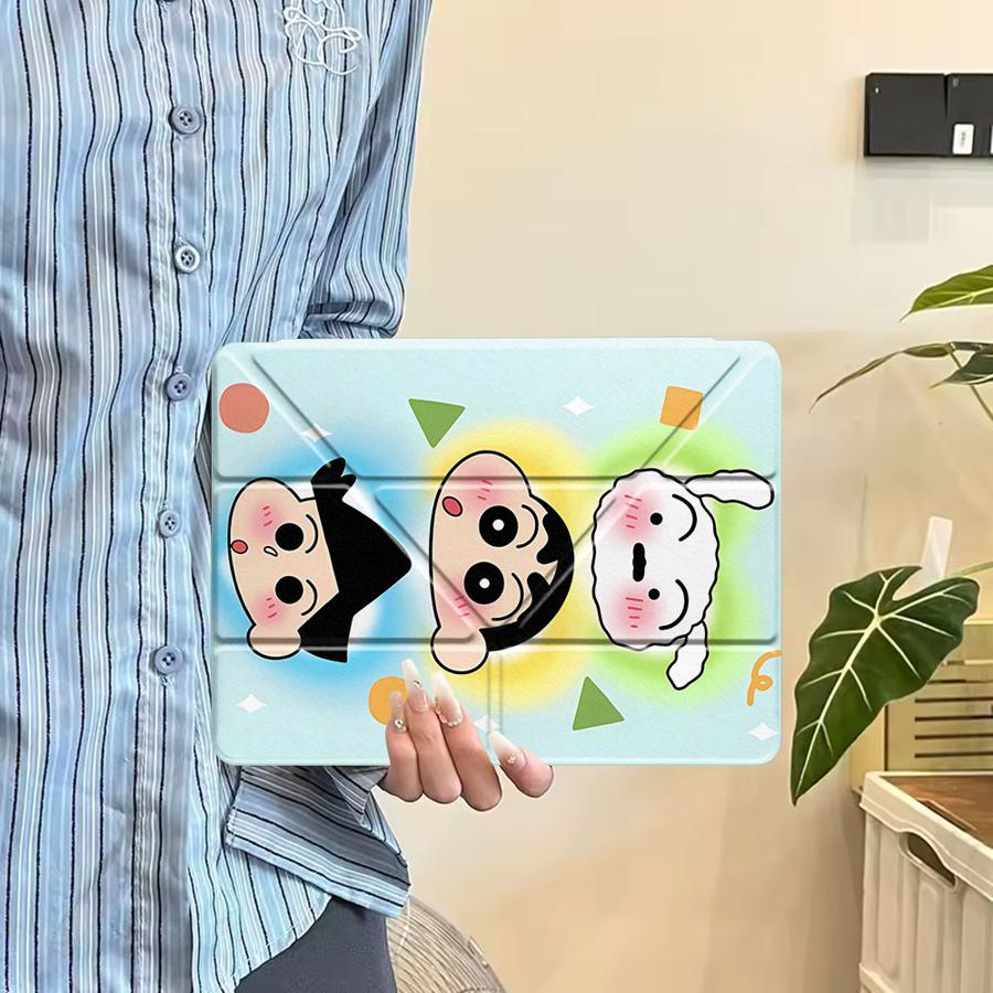 Tablet Case For iPad Pro 11th 10th 9th 8th 7th 12.9inch Pro 2025 Air 4 5 M3 M2 1 2 M4 11inch Mini 6 7 Holder Cover Cute Cra-yons