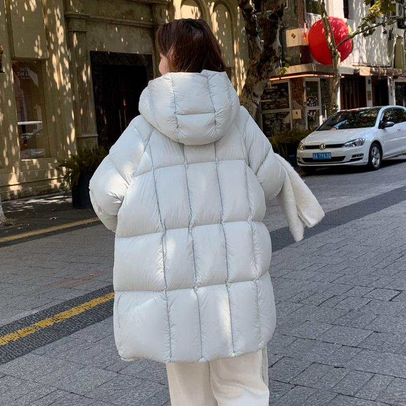 Осень-зима, утепленная теплая парка, женская повседневная милая однотонная Свободная куртка с капюшоном и большим карманом, верхняя одежда