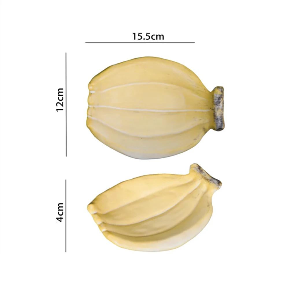 Креативный набор из чашки, блюдца и ложки в форме банана Милая японская керамическая посуда Десертная тарелка Простая чашка для завтрака Кофейные принадлежности