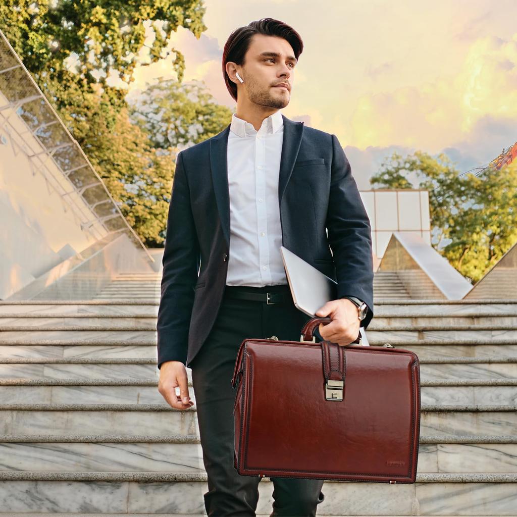 Doctor Business Genuine Leather Dulles Briefcase for Large Tote Attache Inch PC Storage [Bannus] Bag, Men's Bag, Bag, Men, Capacity, Bag, Case,