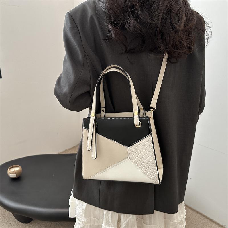 Women's Bag 2025 New Trendy Handbag Korean Version Personalized Contrasting Color Splicing Large-capacity Fashionable Shoulder Messenger Bag