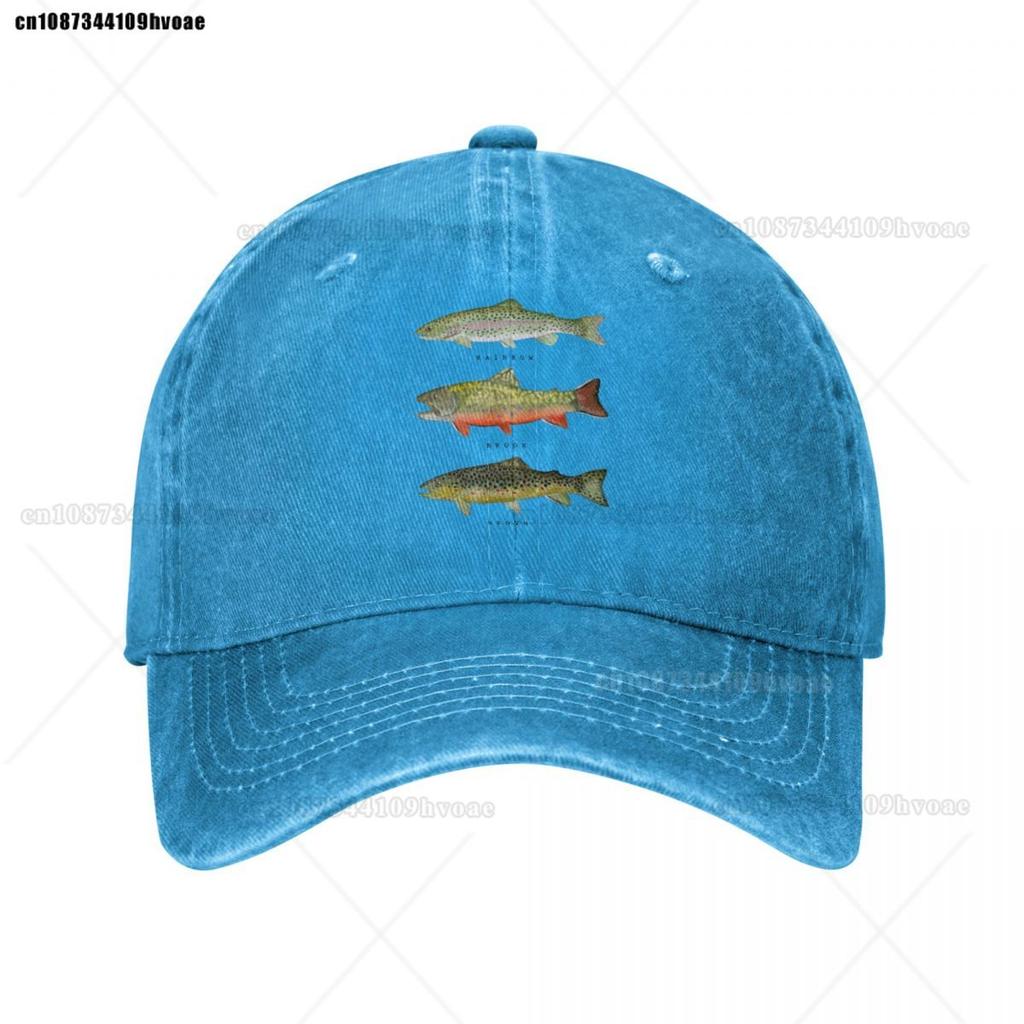 Коричневая Радужная Форель Триада Бейсболка Унисекс Потертая Стиранная Snapback Кепка Рыбалка Нахлыст На Открытом Воздухе Бег Гольф Кепки Шляпа