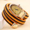 Часы Snake Watch Creative Quartz Watch Women Rhinestone Leather Bracelet Wristwatch