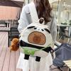 Cute Capybara Cartoon Water Pig Backpack Girl Children Durable Bags Polyester