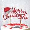 1pc Christmas Cake Decoration Card Merry Christmas Plugin, Christmas Hat Theme Cake Card Cute Xmas Tree Cake Decor