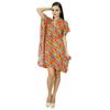 Women Printed Kaftan Dress Short Beach Cover Up Tunic Rayon Caftan