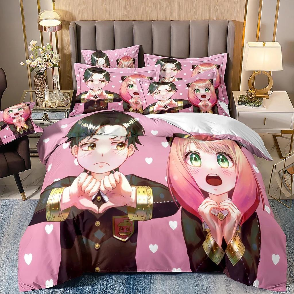 Anime SPY×FAMILY Anya All Season Duvet Cover kawaii Bedding set Soft Quilt Cover and Pillowcases Single/Double/Queen/King