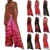 Women's Christmas Print Solid Wide Leg Strapless Tank Pocket Casual Onesie