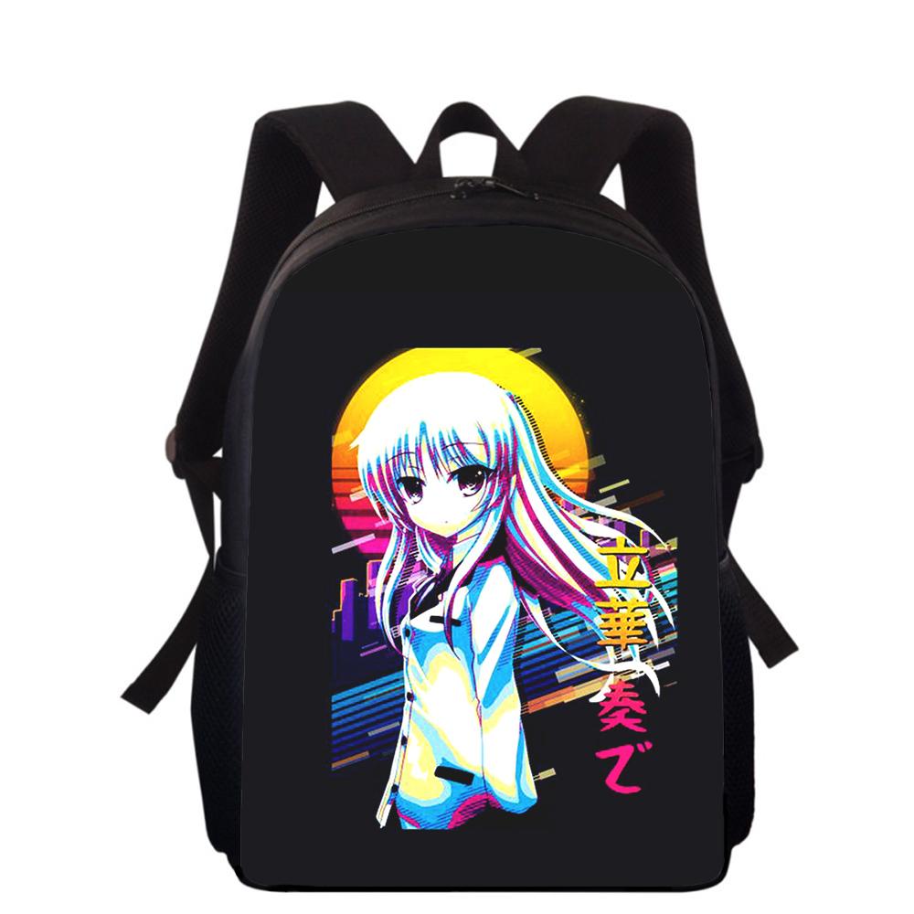 Angel Beats Тачибана Канадэ 16" 3D Принт Детский Рюкзак Сумки для Начальной Школы для Мальчиков Девочек Рюкзак Студенческий Школьные Сумки для Книг