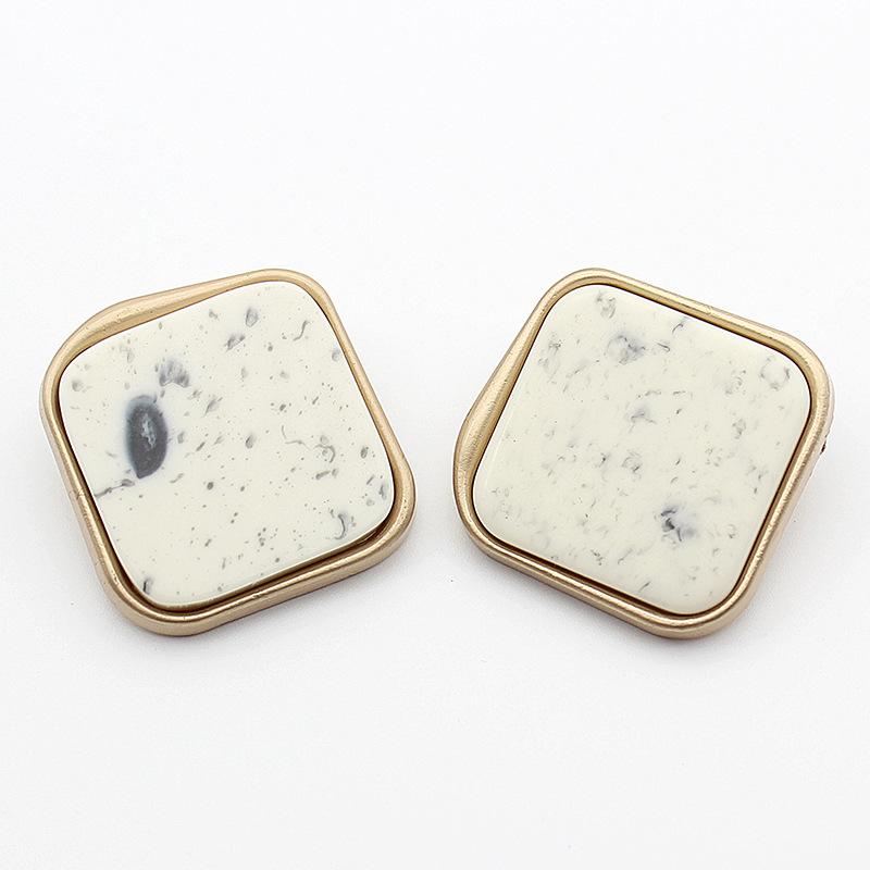 10pcs Pretty Plating Buttons Square Round Buttons Coat Windbreaker Sweater Accessories Various Styles DIY Sewing Supplies