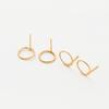 10pcs/lot 12MM 14K 18K Gold Plated Brass Round Stud Earrings High Quality Jewelry Making Supplies Diy Accessories