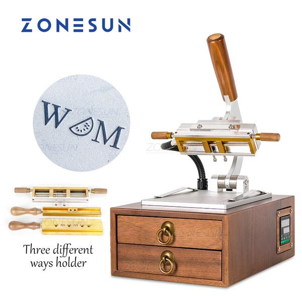 ZONESUN WT-90XT Wooden stamp Digital PVC Card Book Leather Paper Wood Custom Logo Embossing Hot Foil Stamping Machine