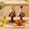 Wood Placemats Pots Coaster Creative Tree Design Stand Wooden Trivets Decorative Anti Scald Heat Resistant Table Mat