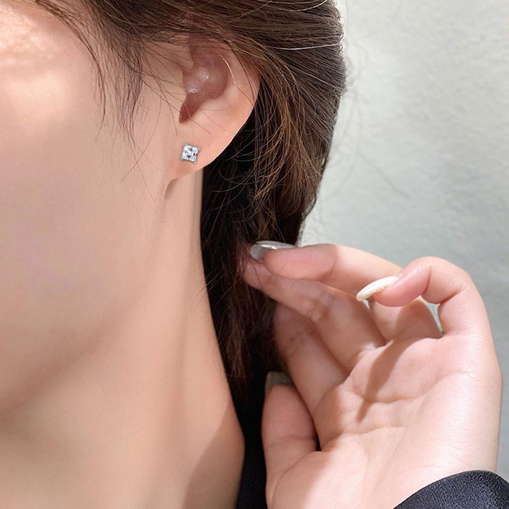 Women Synthetic Diamond Stud Earrings Jewelry Wedding Gift Zircon Stud Earrings For Party