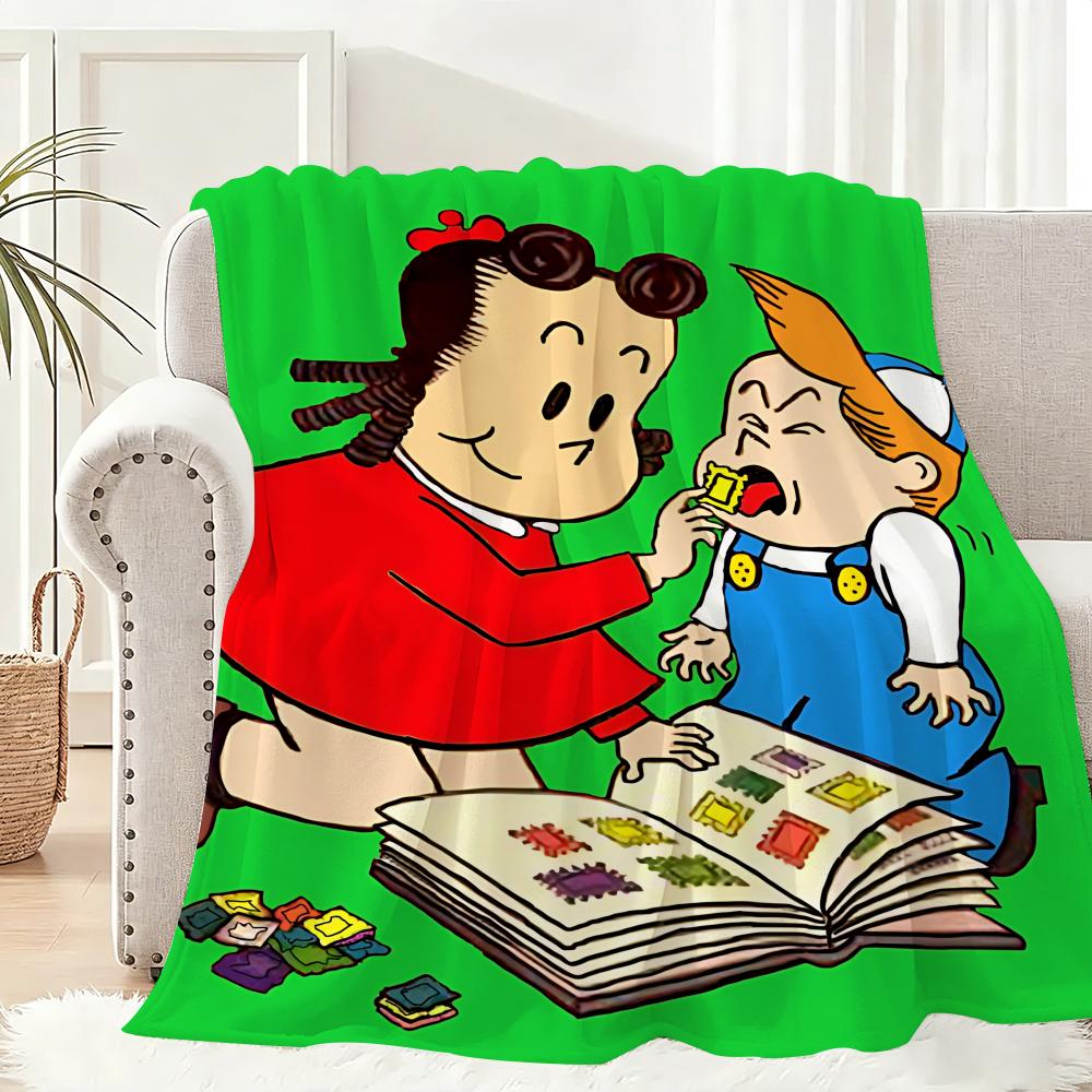 Anime The Little Lulu Show Throw Lightweight 240g Flannel Blanket Soft Skin-friendly for Summer Cooling