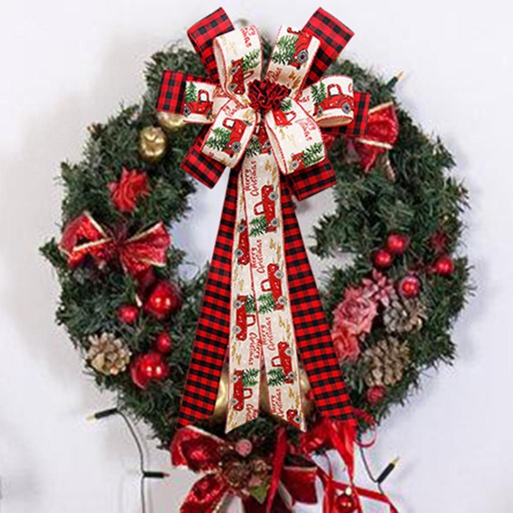 Christmas Bow Ribbon Reusable Classic Soft Decoration Christmas Ribbons And Bows For Family Friends Holiday Trees Wreaths Home