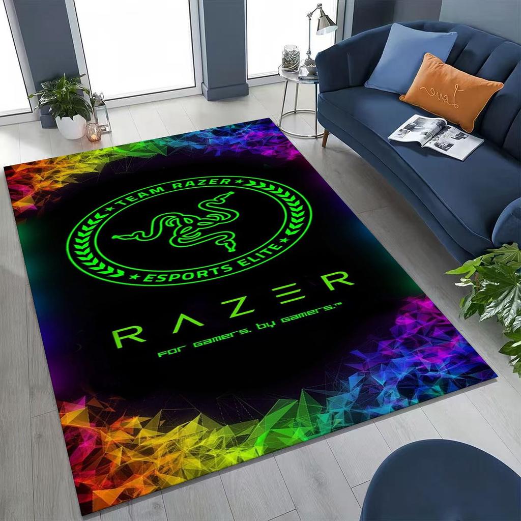 Модный ковер с логотипом Razer в стиле мото-арт для спальни, гостиной, дивана, домашний придверный коврик, большой детский нескользящий напольный коврик