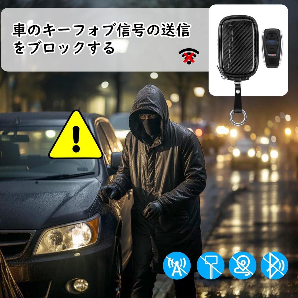 Relay Attack Prevention Smart Key Case Made of Real Carbon Radio Wave Blocking Key Case Radio Wave Blocking Box for Relay Attack Prevention Car Theft