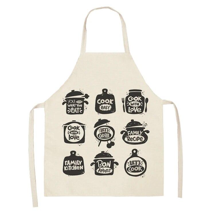1 Piece Letter Men's and Women's Kitchen Aprons Linen Apron Home Apron Home Cooking Apron Catering Cleaning Apron Wholesale