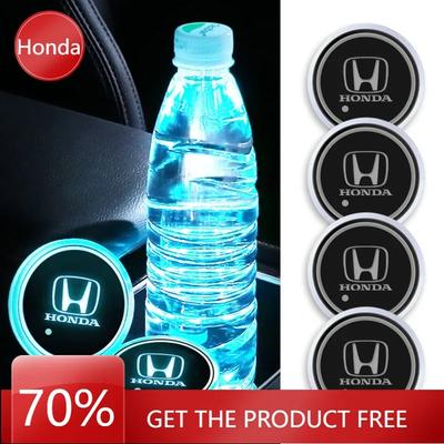 Для Honda 2 шт. Светящаяся автомобильная подставка под стакан/держатель для напитков, противоскользящие коврики, автомобильные аксессуары для Honda CITY CIVIC Mugen Type R Type