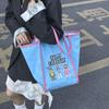Lightweight Cartoon Shopping Bag Casual Embroidery Basket Bag Tote Bag Bunny Shoulder Bag  Unisex