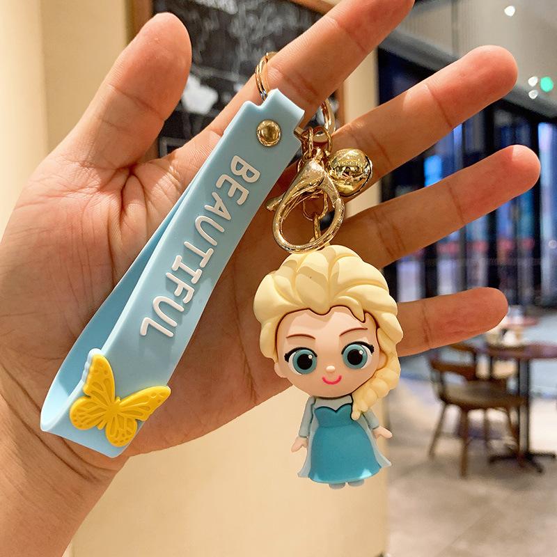 Disney Анимация Принцесса Эльза Милый Брелок для Ключей Машины Фигурка Белоснежки Шарм для Рюкзака Брелок для Мотоцикла Декоративные Аксессуары