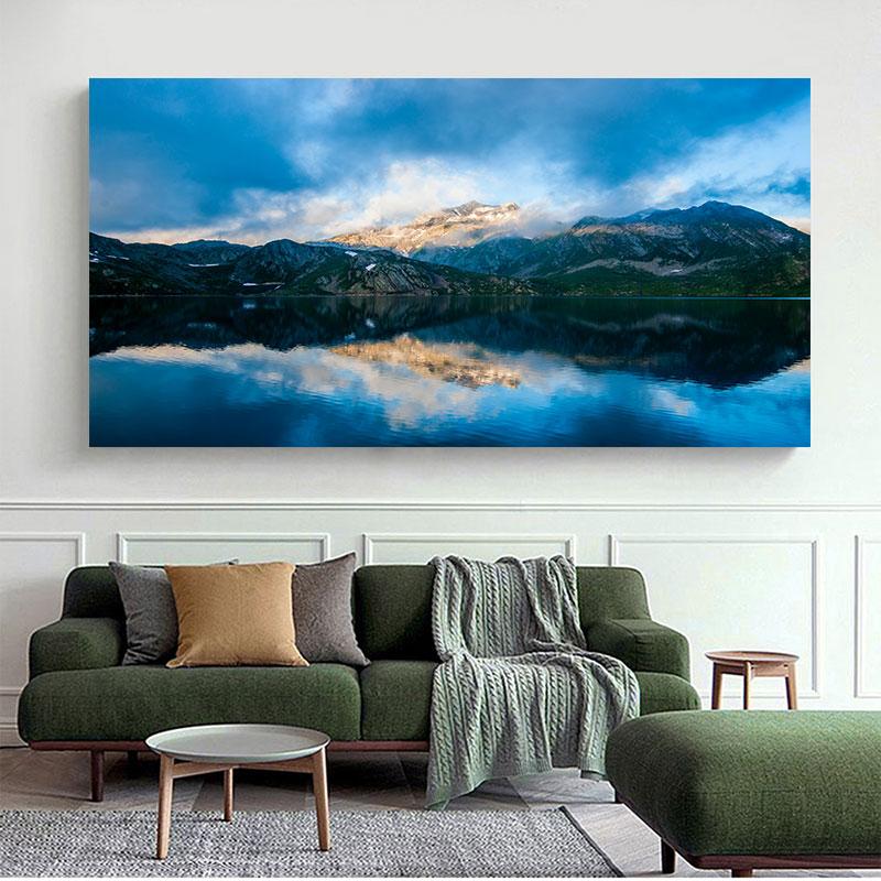 Big Size Landscape Pictures Forest Posters and Prints Trees River Reflection Canvas Painting for Living Room Home Decor Cuadros