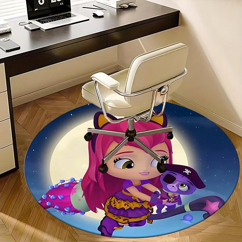 Коврик для стула Little Charmers, Круглый ковер, Офисный ковер, Нескользящий, Подходит для гостиных, спален, Декор1205760a