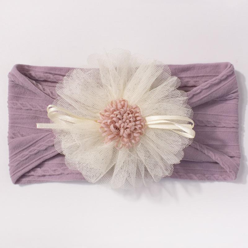 Hot-selling New Children's Headband Cute Mesh Flower Baby Jacquard Headscarf Comfortable Baby Jewelry