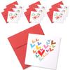 Projection Design Mini Congratulatory Card 10p + Envelope 10p, Rainbow Heart, 1 Set