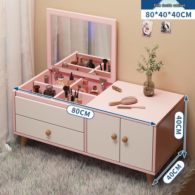 Bay Window Vanity: Floor-Standing Makeup Dressing Table for Small Bedrooms.