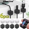 HdoorLink 6 шт. Магнитные зажимы для кабеля, самоклеящиеся регулируемые держатели для шнура, подстольный держатель для укладки кабеля, держатель для проводов, держатель для органайзера кабеля