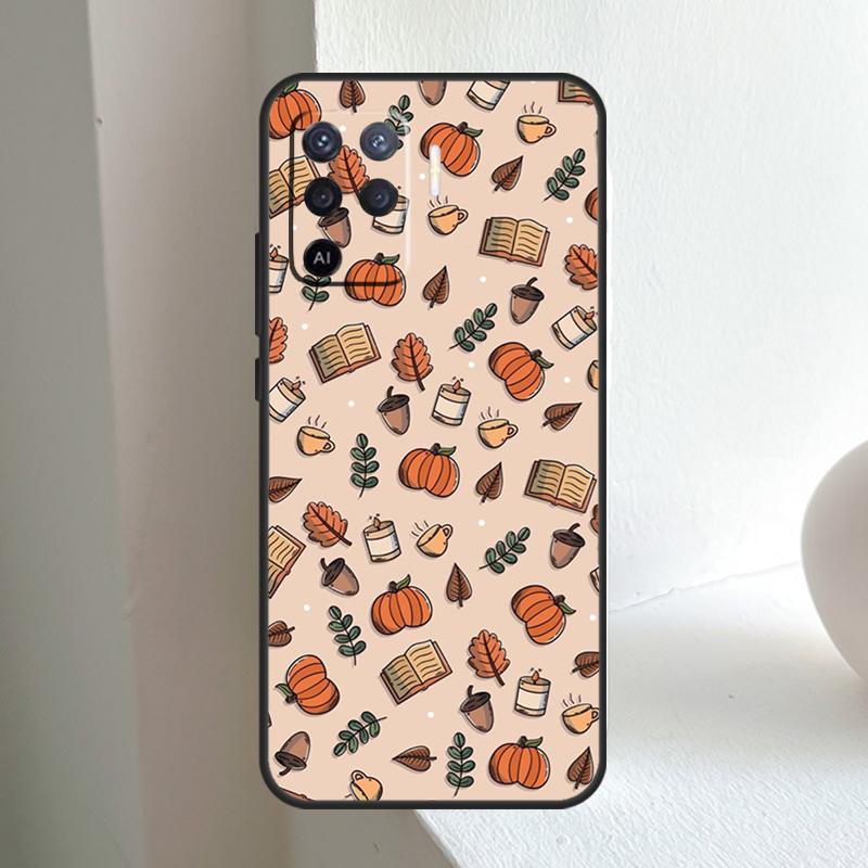 Осенние Листья Тыква Хэллоуин Для OPPO A96 A76 A16 A5 A6 Pro A15 A17 A57 A18 A38 A58 A78 A98 A54 A74 A94 A40 A60 A80 Чехол