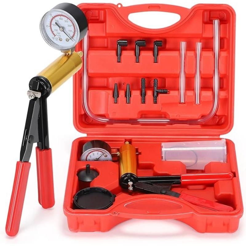 Многофункциональный тестер автомобильного вакуумного насоса, инструмент для слива жидкости ручного тормоза, 0 ~ 30 дюймов рт. ст. 0 ~ 760 мм рт. ст. (кПа)Можно легко опорожнить автомобильный тормоз, универсально.