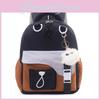 Childrens Color Blocked Backpack With Plush Pendant For Kindergarten Children