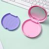 Orthodontic Retainer Storage Case with Mirror, Portable ABS Silicone Box