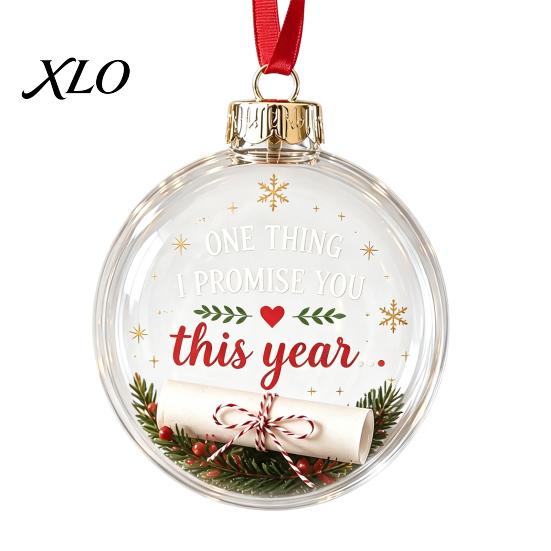 Hanging Acrylic Ball Clear Fillable Christmas Ball, DIY Transparent Ornament for Xmas Craft Balls Tree, Holiday, Wedding, Party, Home Decoration