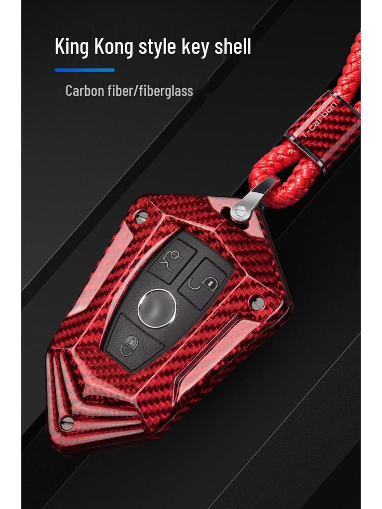 True Carbon Fiber Key Shell for Mercedes-Benz C-Class Smart Start Key
