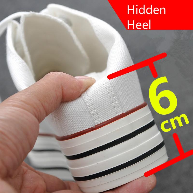 Мода 2024 Новое поступление Женские туфли на танкетке с каблуком 6 см, парусиновые туфли на открытом воздухе, белые, черные, модные кроссовки на танкетке для девочек