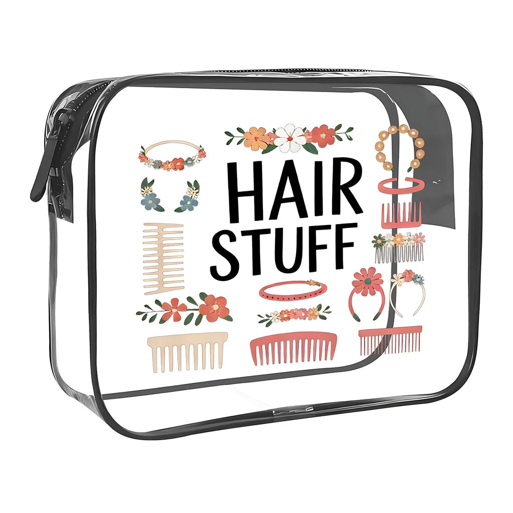 Clear Makeup Bag Large Capacity Cartoon Print Waterproof Cosmetic Pouch Lightweight Travel Organizer Tote Bag