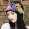 Woolen Flower Hollow Knitted Hat Crochet Ethnic Style Pullover Hat Fashion Beanie Cap  Ladies