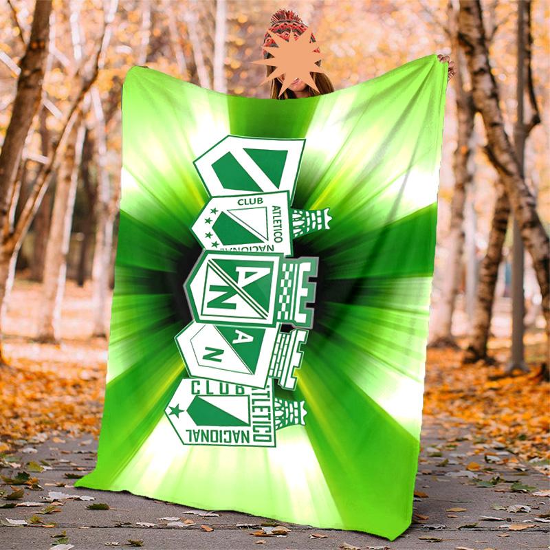 Atletico Nacional Flannel Blanket Soft Warm All-Season Throw, Design for Camping, Car Travel, Hiking Sofa, Bed, Office Perfect Gift for Parties